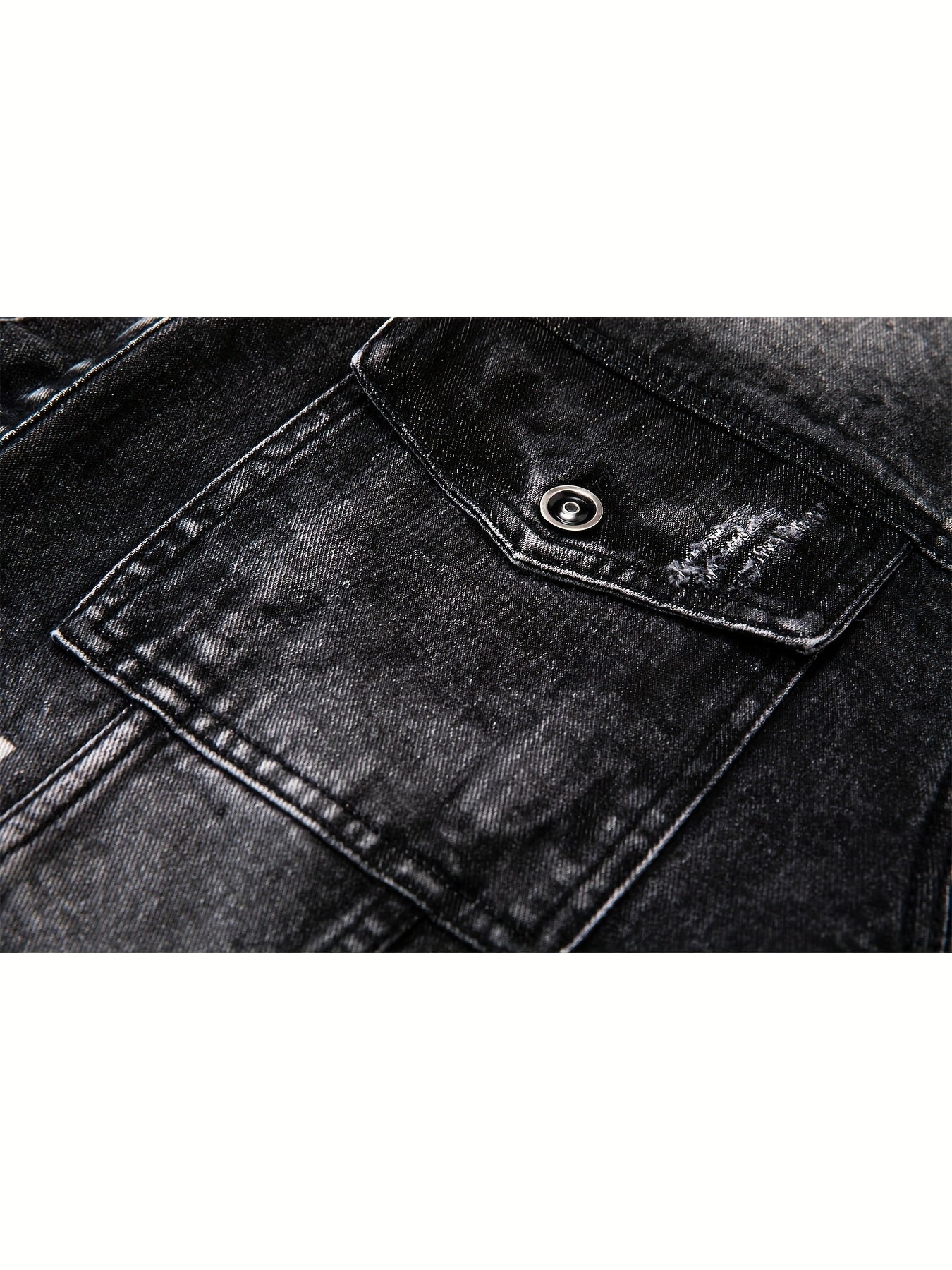 Vintage Distressed Denim Jacket Men's Casual Coat
