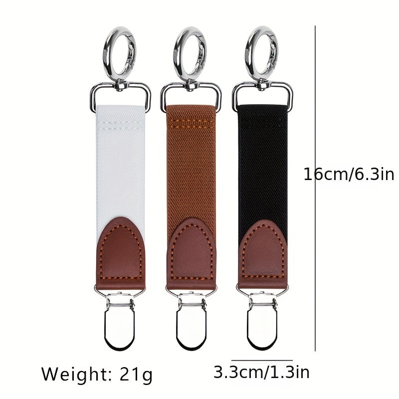 PU Leather Hat Clip Portable Travel Straw Hat Accessory