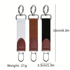 PU Leather Hat Clip Portable Travel Straw Hat Accessory