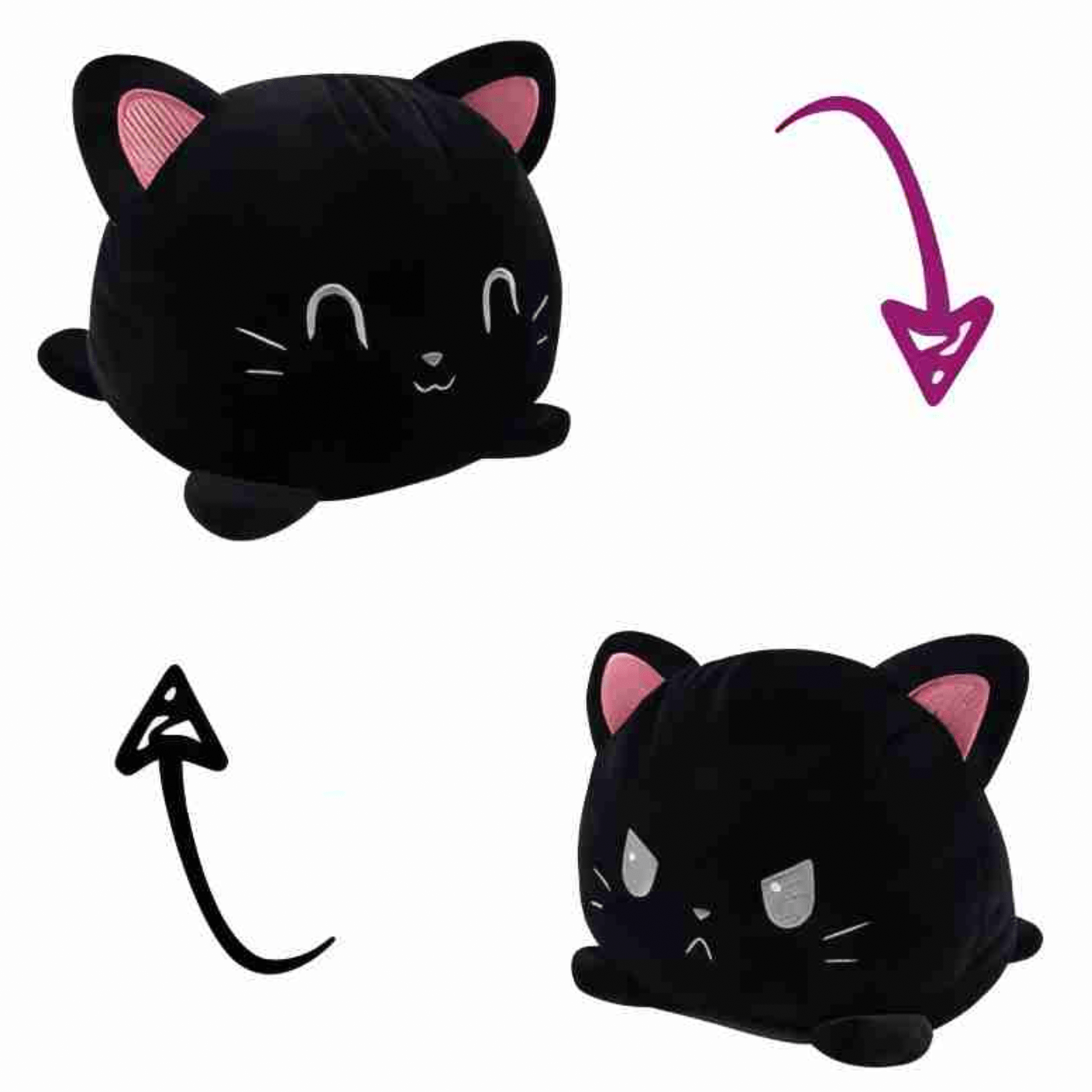 Reversible Cat Plush Animals Stuffed Flip Kids Double Sided Doll Toy