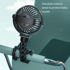 Portable Fan with Removable Tripod for Baby Stroller & Car - USB Clip-on