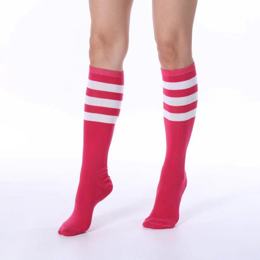 Mismatched Block Knee High 3 Stripe Socks Women's Stockings