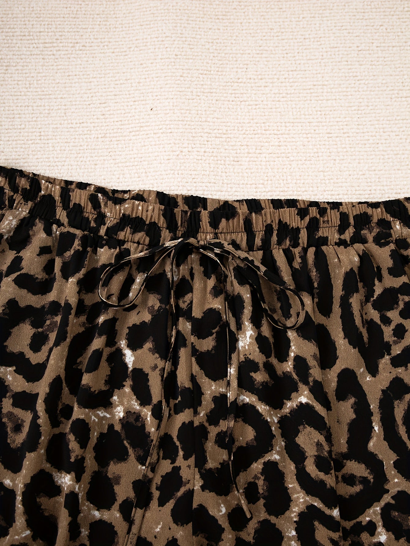 Leopard Print High Rise Wide Leg Pants