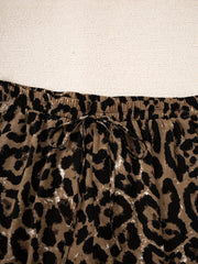  Leopard Print High Rise Wide Leg Pants