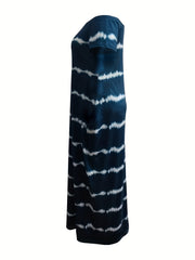  Tie Dye Stripe Off Shoulder Maxi Dress