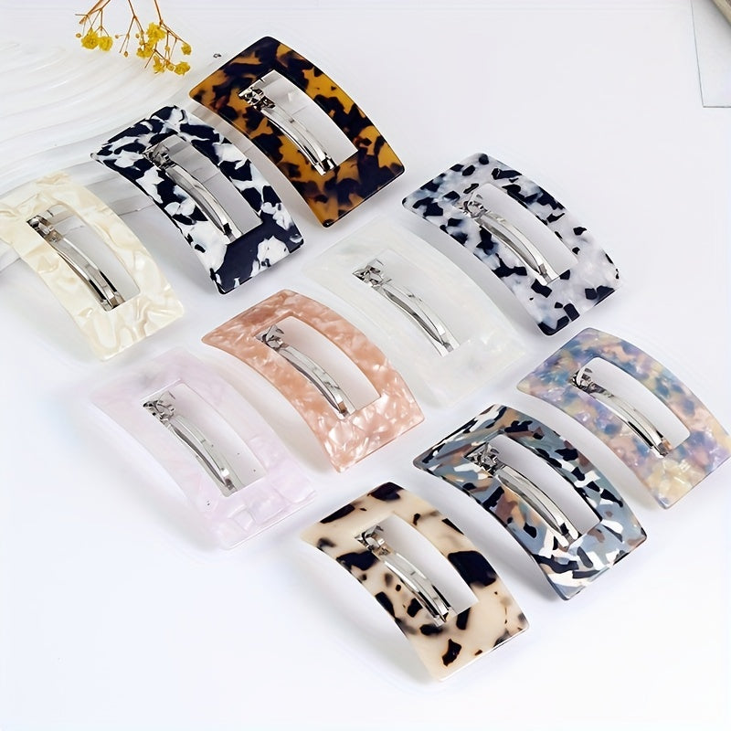Hollow Square Barrette French Barrette Sweet Ponytail Holder Hair Accessories