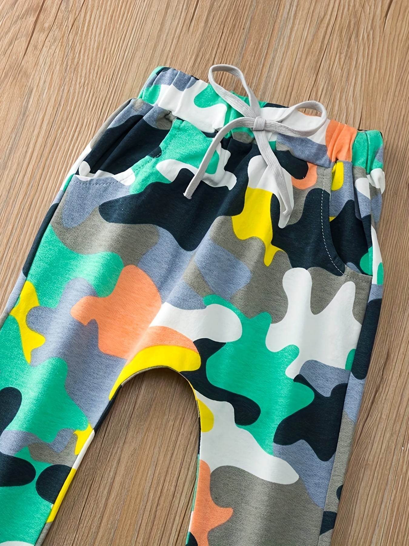 Baby Boys Camo Drawstring Casual Pants
