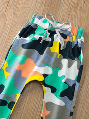 Baby Boys Camo Drawstring Casual Pants