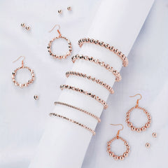100pcs Rose Golden Round Beads Spacer Beads for DIY Bracelet Jewelry Making