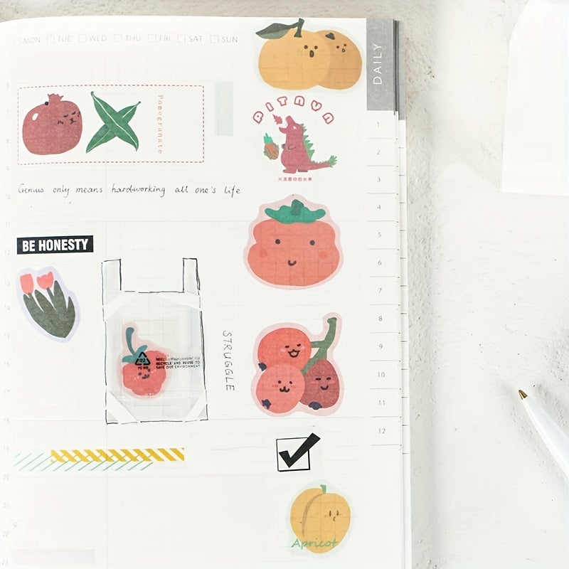 Washi Paper Sticker Flower Fruit Series Single Sheet