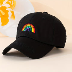 Rainbow Embroidery Casual Baseball Cap Candy Unisex Dad Hats Lightweight