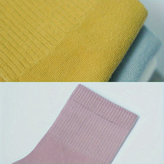 10 Pairs Casual Solid Sports Socks Women's Stockings