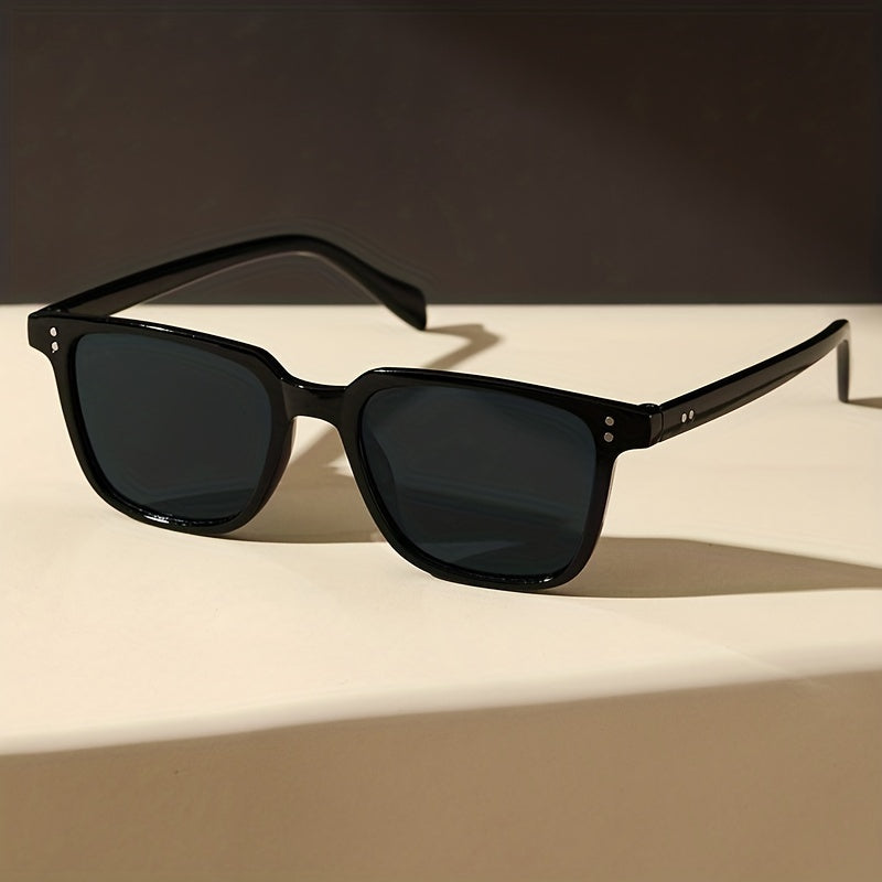 Square Frame Sunglasses For Women Men Minimalist Rivet Decor Glasses