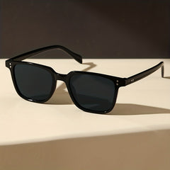 Square Frame Sunglasses For Women Men Minimalist Rivet Decor Glasses
