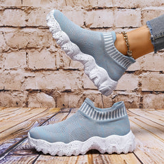 Women's Light Woven Socks Sneakers Casual Platform Running Shoes
