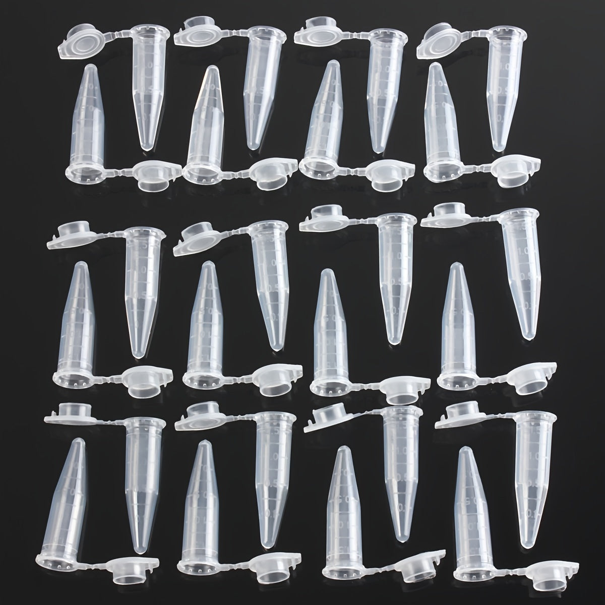50pcs 1.5ml Micro Plastic Test Tube Centrifuge Vial Snap Cap