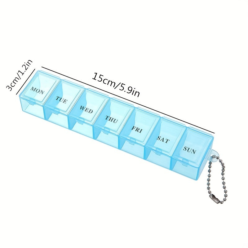 Transparent 7 Grid Pill Box Portable Mini Medicine Container Moisture Proof