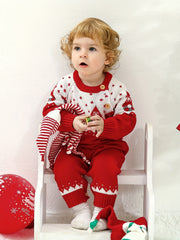 Unisex Baby Christmas Party Knitted Sweater Romper Jumpsuit