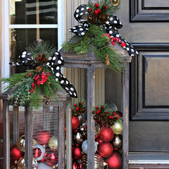5pcs Artificial Pine Paddles Small Berries Pine Cones Christmas Decor