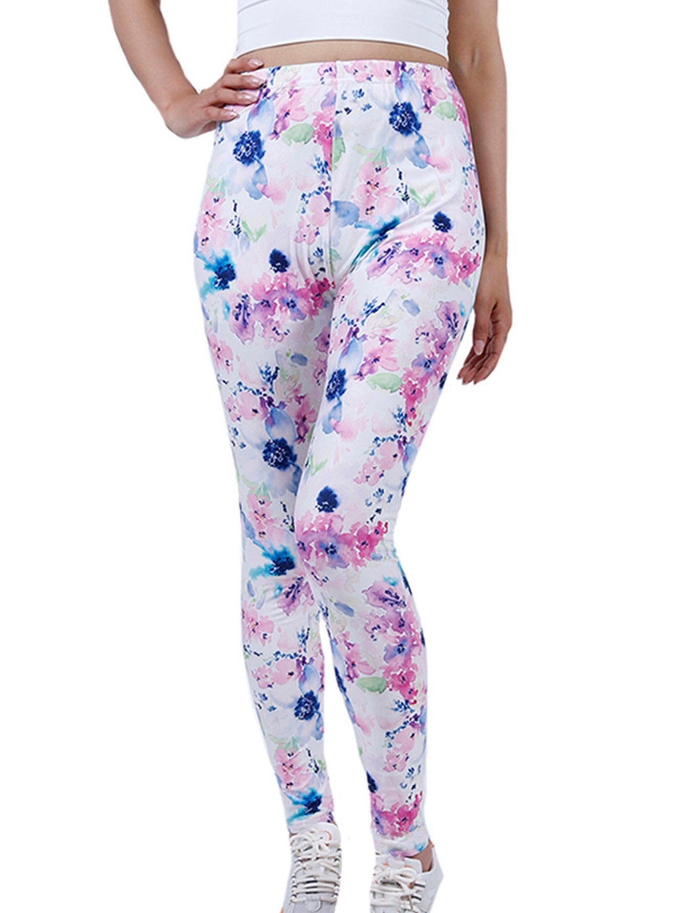 Floral Printed Yoga Pants High Waist Leggings