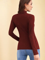 Turtleneck Thermal Underwear Slim Fit Top Women's Lingerie
