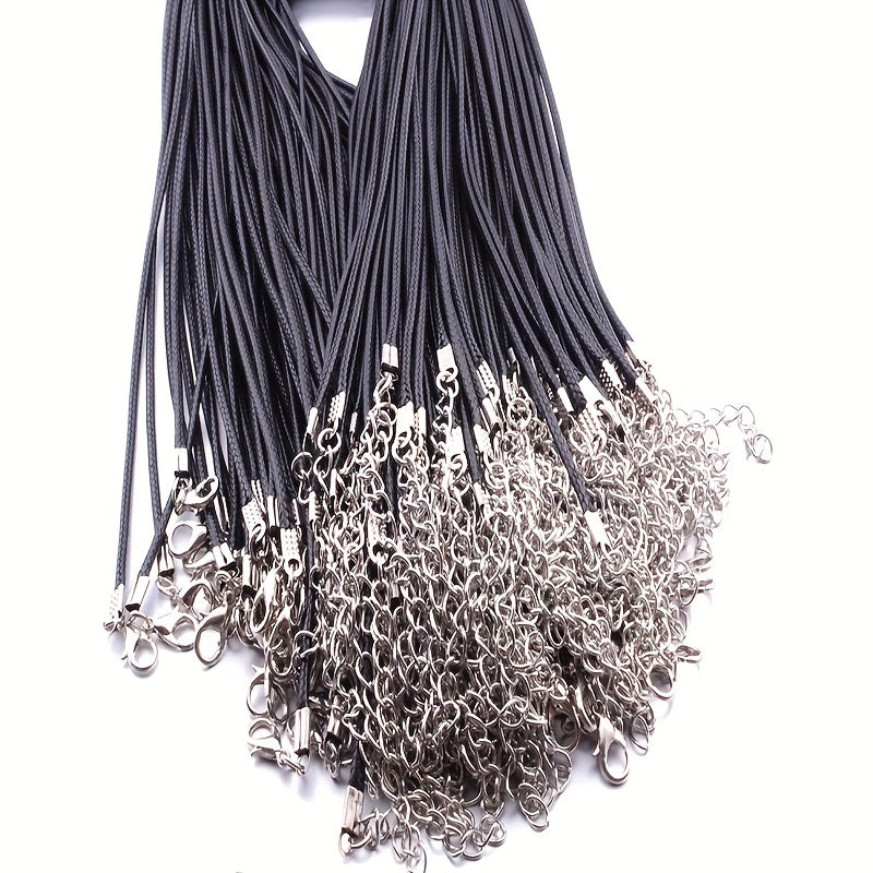 Braided Leather Cord Necklace Chain with Lobster Clasp for Jewelry Making