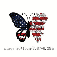 Flag Butterfly Iron On Patches For Clothing Pillow Bag Sticker