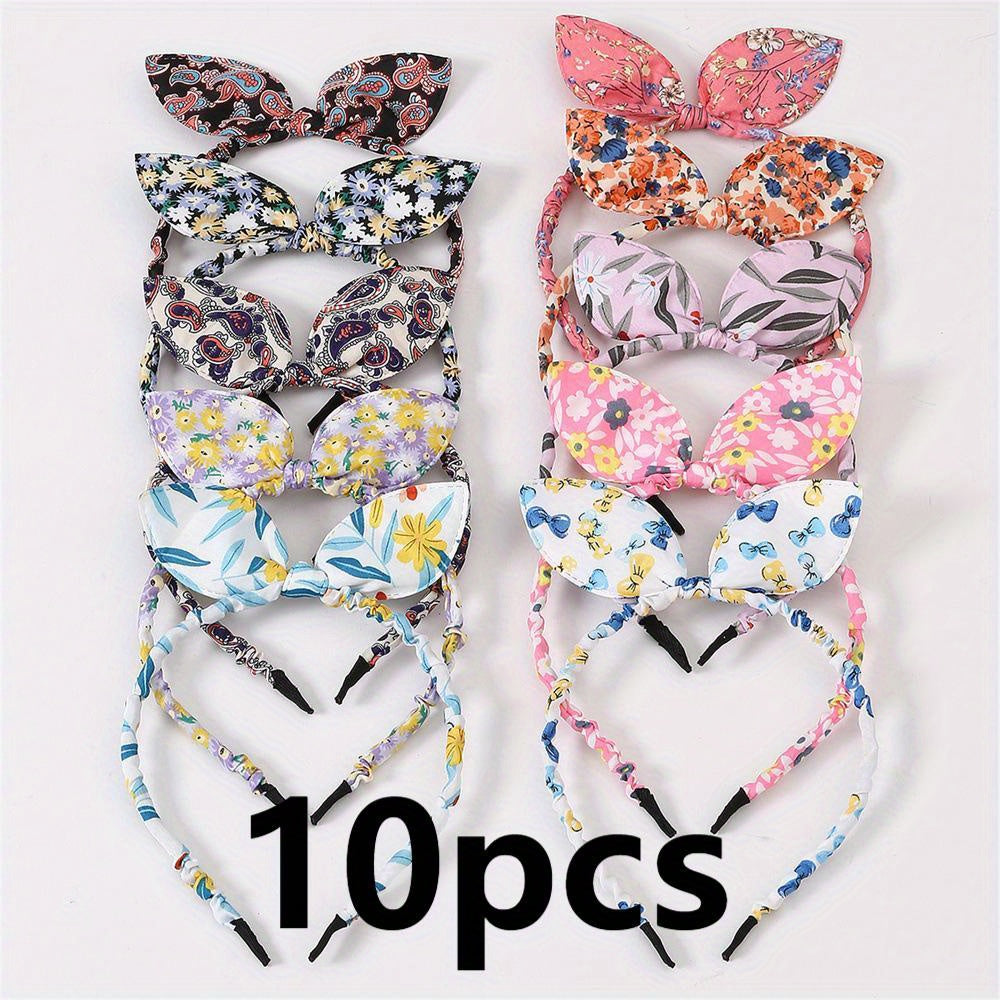 10pcs Bow Hair Hoop Kids Accessories