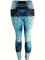  Tie Dye Dot Print Wideband Waist Leggings