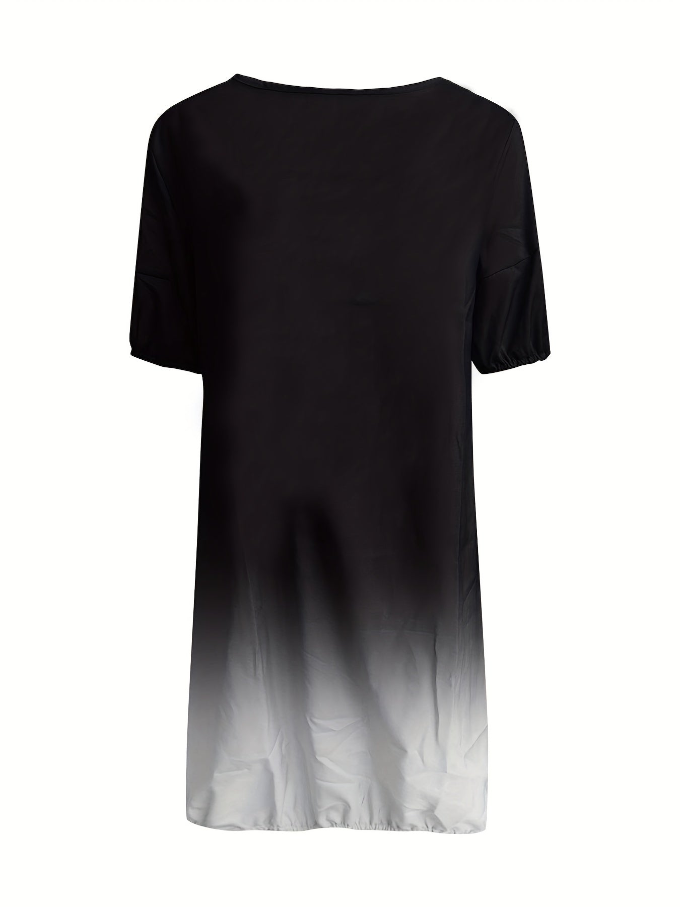 Women's Plus Slogan Lip Ombre Print Short Sleeve Round Neck Stretch Dress