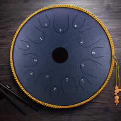 Steel Tongue Drum 14 Tone Handheld Tank Drum Percussion Instrument