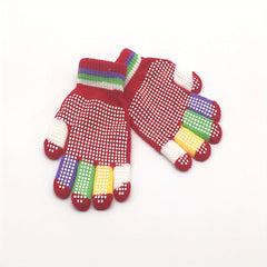 Anti slip Knitted Children's Gloves for Winter Sports