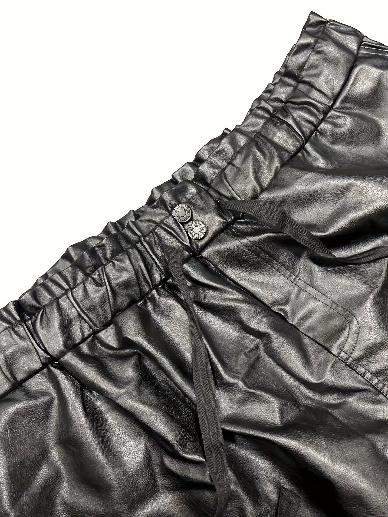 Women's Plus Faux Leather Cargo Jogger Trousers