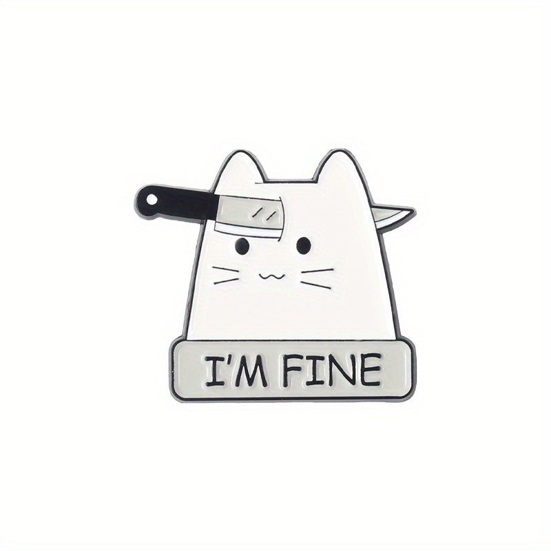 Funny Cat Enamel Lapel Pin Brooch for Men