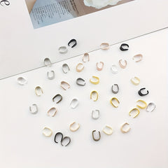 100pcs 6x9mm Metal Pinch Bail Clasps Necklace Hooks 9 Colors Plated DIY Jewelry
