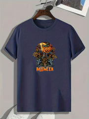 Halloween Graphic Print Sports T shirt Men's Casual Stretch Tee Shirt