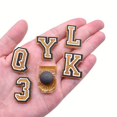 37pcs Letters Numbers Shoe Charms For Clogs Slides Sandals PVC Shoe Decorations