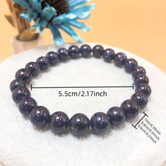 Sand Natural Stone Ball Bracelet with Elastic Rope