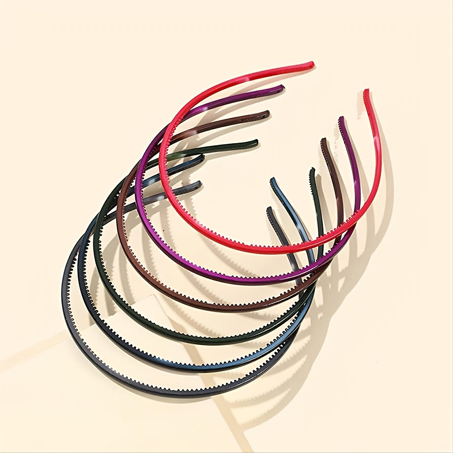 6pcs Teeth Comb Headband Plastic Hair Band Non-slip Hard Hair Hoop