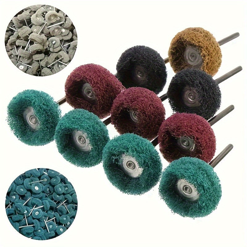 Mini Drill Bit Nylon Abrasive Brush Wire Buffing Polishing Wheel Rotary Tool