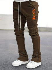 Men's Vlone Pattern Drawstring Flare Pants