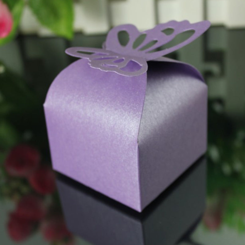 10pcs Pearlescent Paper Hollow Butterfly Gift Packaging Box Pack