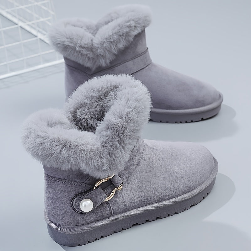 Women's Winter Snow Boots Slip On Ankle High Thermal Shoes