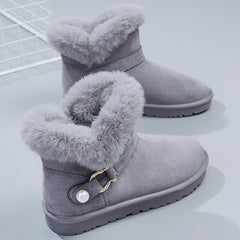 Women's Winter Snow Boots Slip On Ankle High Thermal Shoes