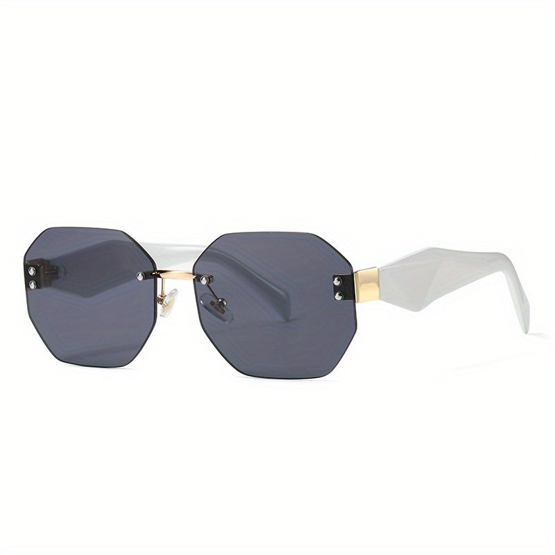 Polygonal Rimless Sunglasses UV400 Gradient Glasses
