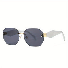 Polygonal Rimless Sunglasses UV400 Gradient Glasses