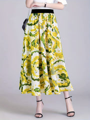 Women's Plus Tie Dye Print High Waist A line Skirt