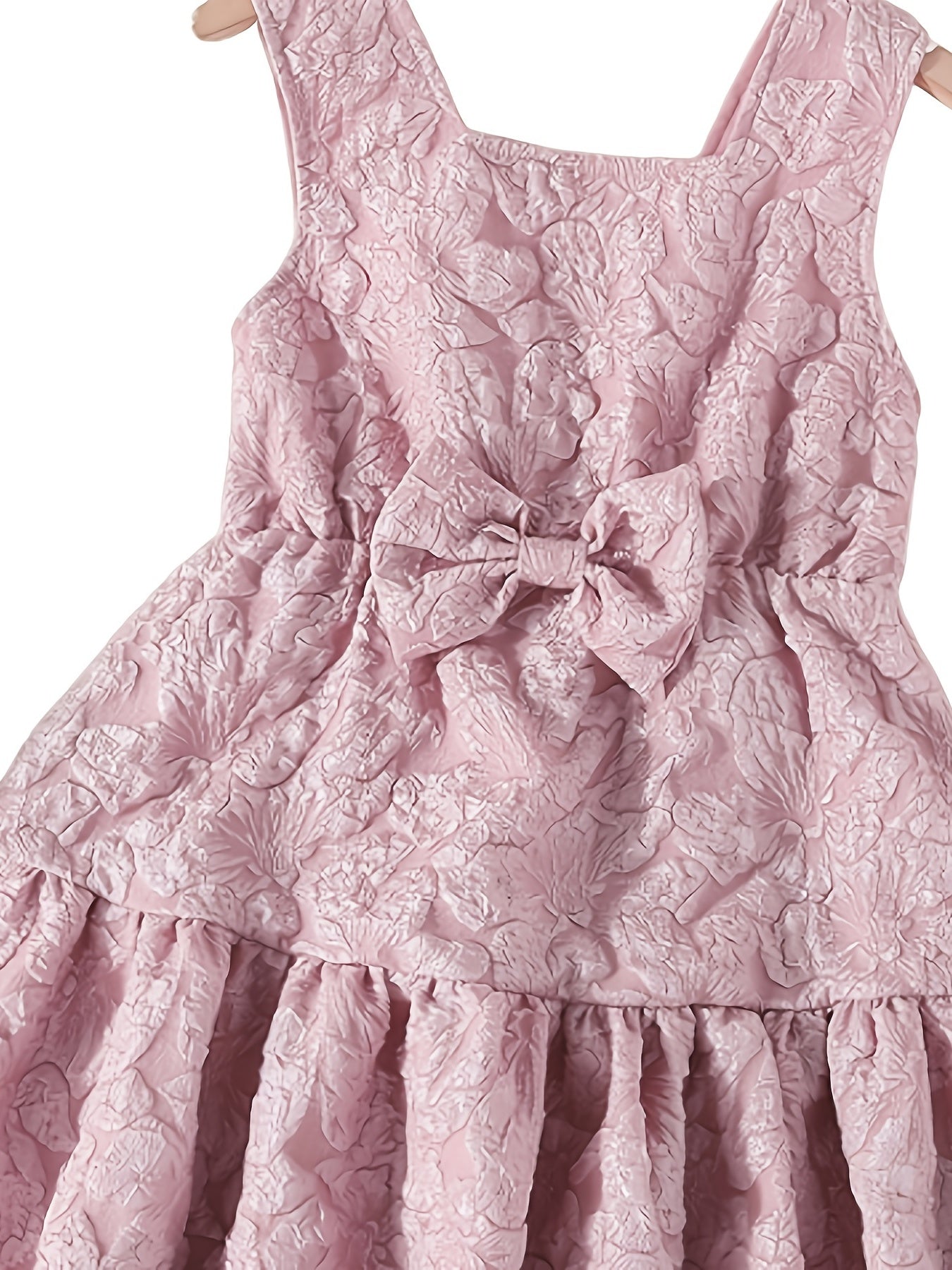 Girls Floral Sleeveless Dress with Bowknot for Summer
