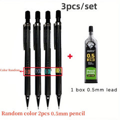 3pcs Mechanical Pencil Set Student Automatic Pencils with Eraser
