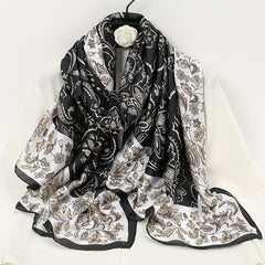 Paisley Print Satin Scarf Large Shawl Bandana Head Wrap